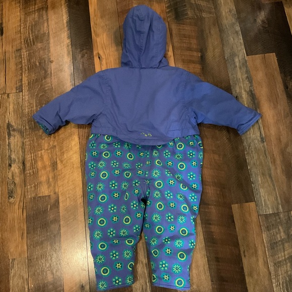 Vintage Gymboree Flower Print Hooded Snow Suit Coat S - Picture 7 of 8